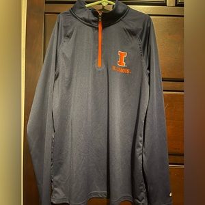 Illinois navy dri-fit half zip pullover, youth large